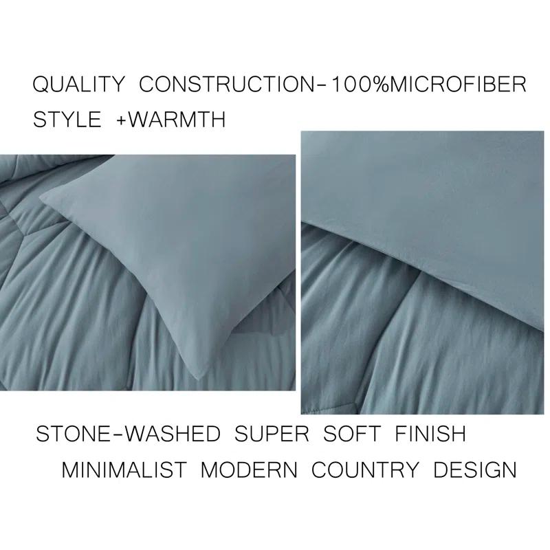 Chezmoi Collection Washed Microfiber Bedding Honeycomb Comforter Set