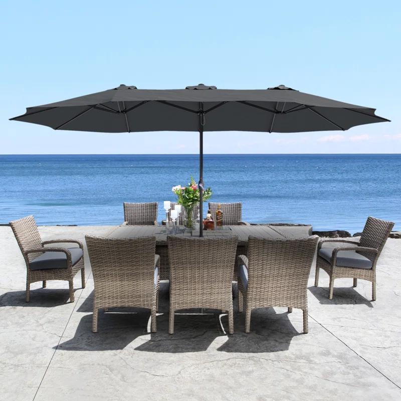 clihome 15 Ft Patio Market Umbrella with Base