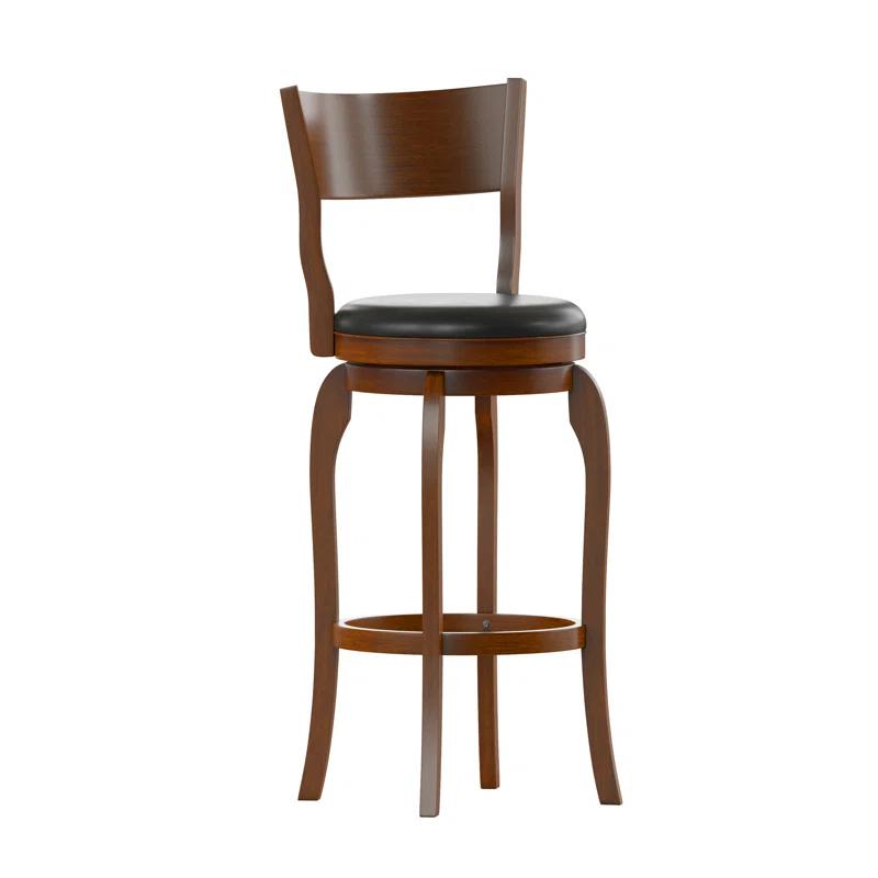 Taylor & Logan Enola Classic Wooden Dining Stool With Bowed Frame And Upholstered Seat