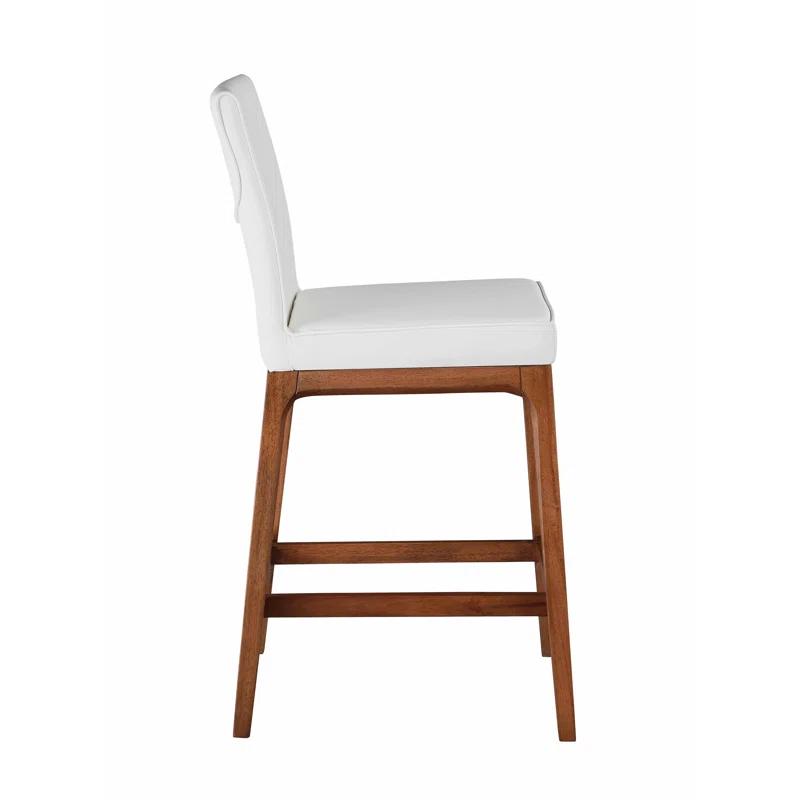 Chintaly Imports Emma Modern Low-back Counter Stool w/ Solid Wood Base