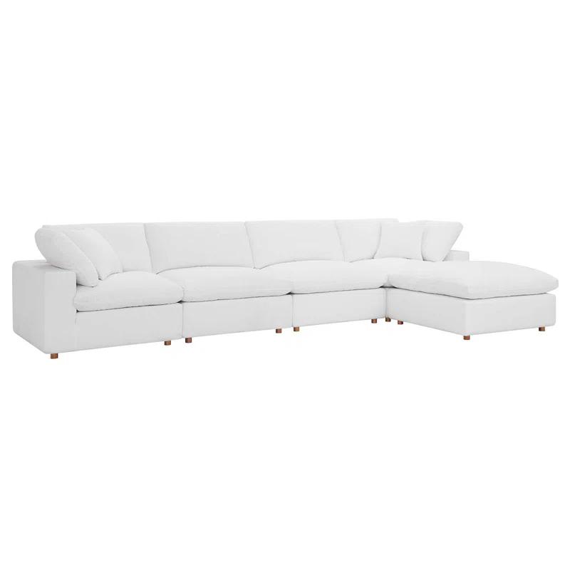 Modway Modway Commix Down-Filled Overstuffed Upholstered Sectional Sofa Set, 5 Piece w/Chase