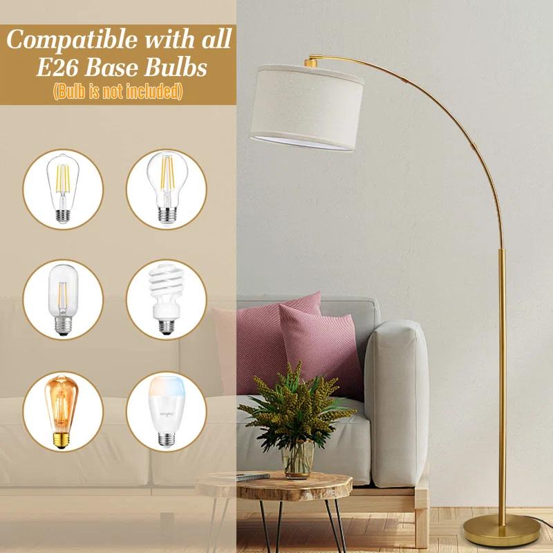 Mercer41 Vondal Arc Floor Lamps for Living Room Lighting, Modern Arched Lamp with Foot Switch
