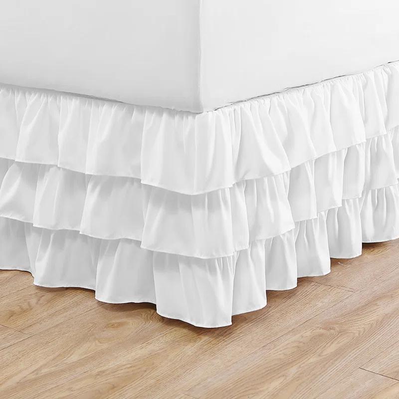 Betsey Johnson Solid White Ruffled Bed Skirt