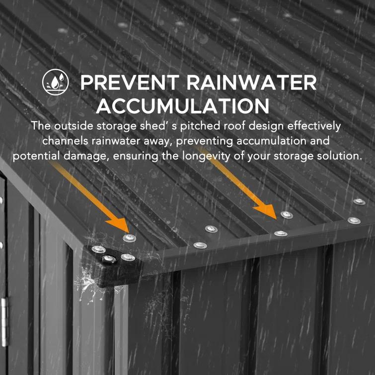 Sunjoy Sunjoy Outdoor Storage Shed 10 x 20 ft. Carport, Patio Metal Utility Large Storage Shed Garage with 2 Doors and 4 Vents, for Car, Truck, Bike, Garbage Can, Tool, Lawnmower
