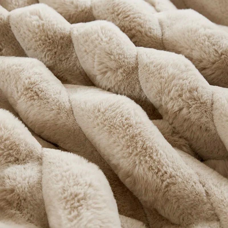 Madison Park Jasmine 3 Piece Ultrasoft Faux Fur Ribbed Comforter Set