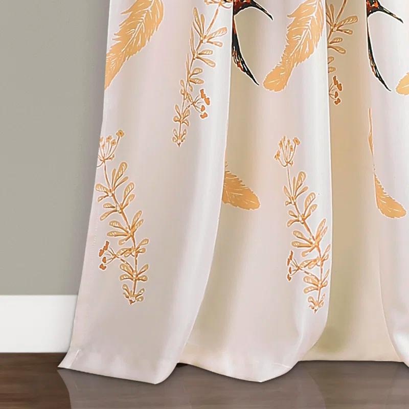 Lush Decor Bird Breeze Polyester Room Darkening Curtain Pair (Set of 2)