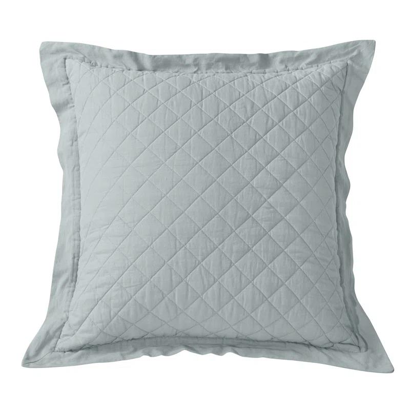 HiEnd Accents Diamond Linen Cotton Quilted Classic Chic Modern Rustic Pillow Sham