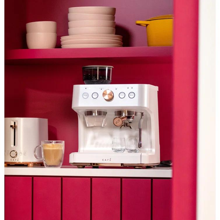 Café ™ Matte White Bellissimo Semi-Automatic Espresso Machine