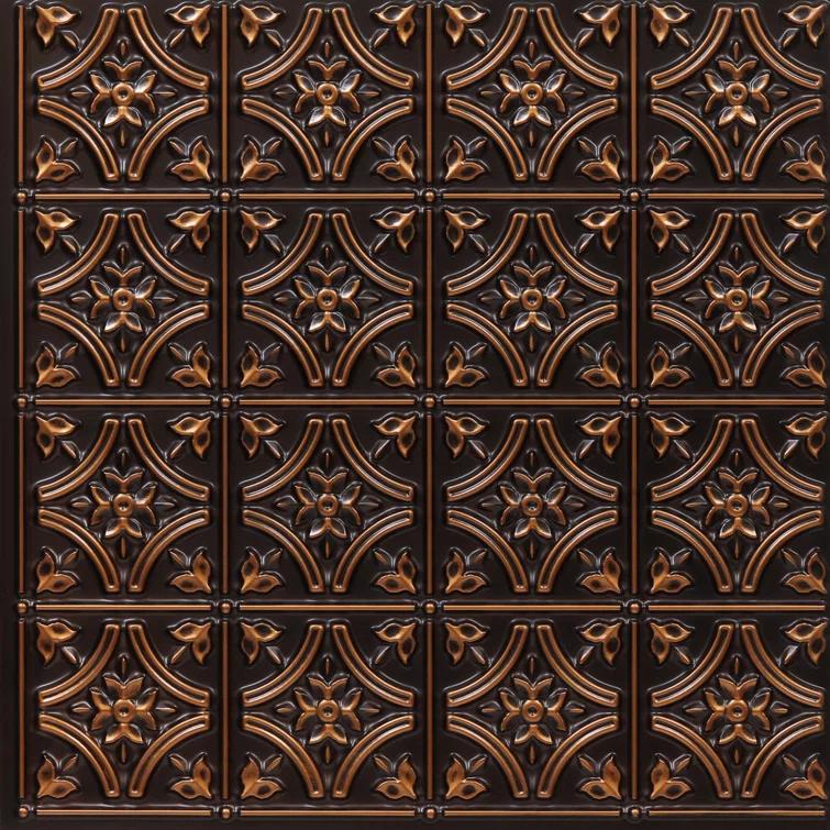 FromPlainToBeautifulInHours Gothic Reims 2 Ft. X 2 Ft. Drop-In Or Glue-Up PVC Ceiling Tile (Set of 10)