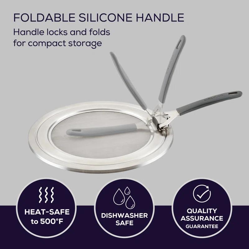 Circulon Circulon Universal Splatter Guard Mesh Grease Cover For Pots And Pans Protects Stove, Countertop, And Kitchen From Oil When Frying, 13 Inch, Stainless Steel