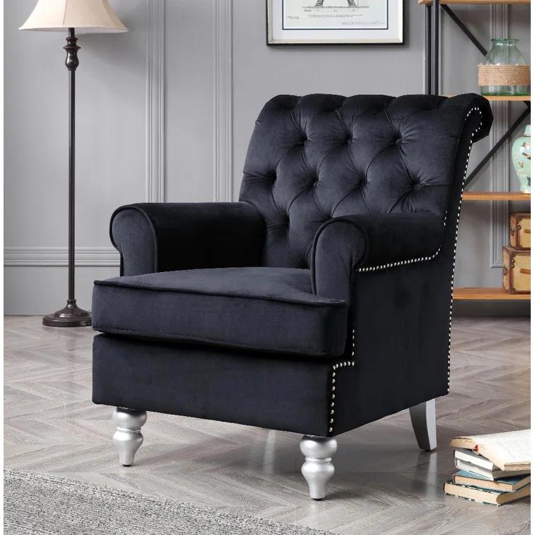 Glory Furniture Dorado Velvet Chesterfield Chair