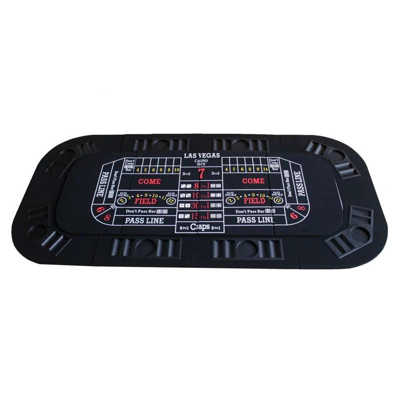 IDS Online Corp IDS Online Corp 63'' 8 - Player Black Foldable Poker Table