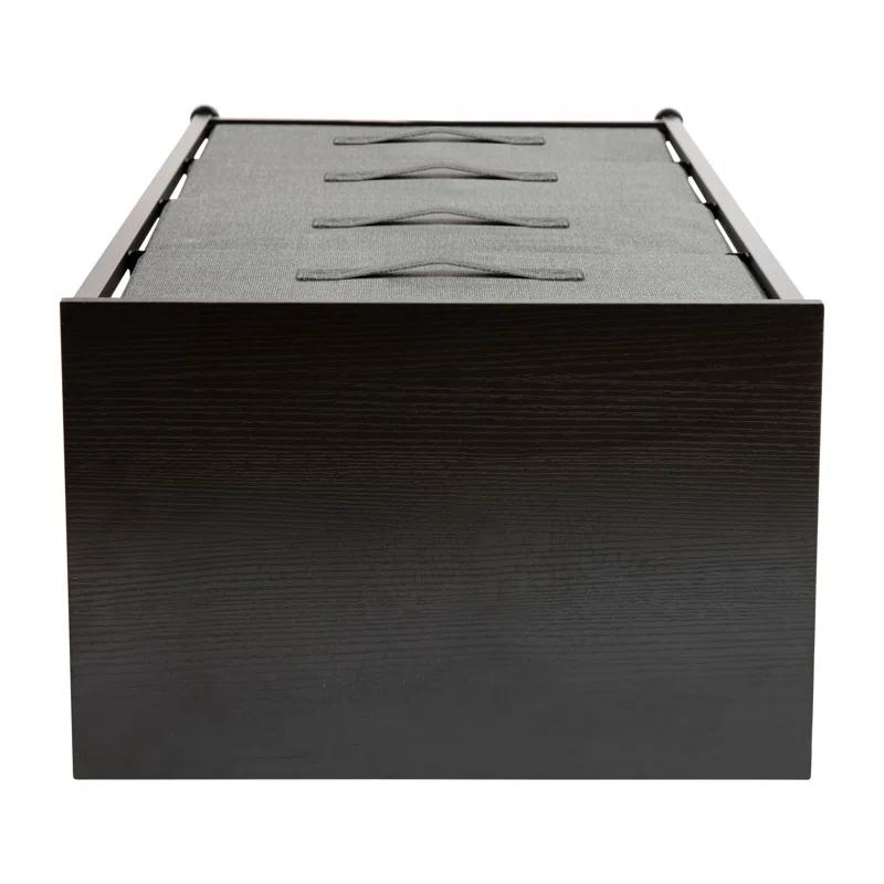 Flash Furniture Malone 4 Drawer Vertical Storage Dresser with Wood Top & Fabric Pull Drawers