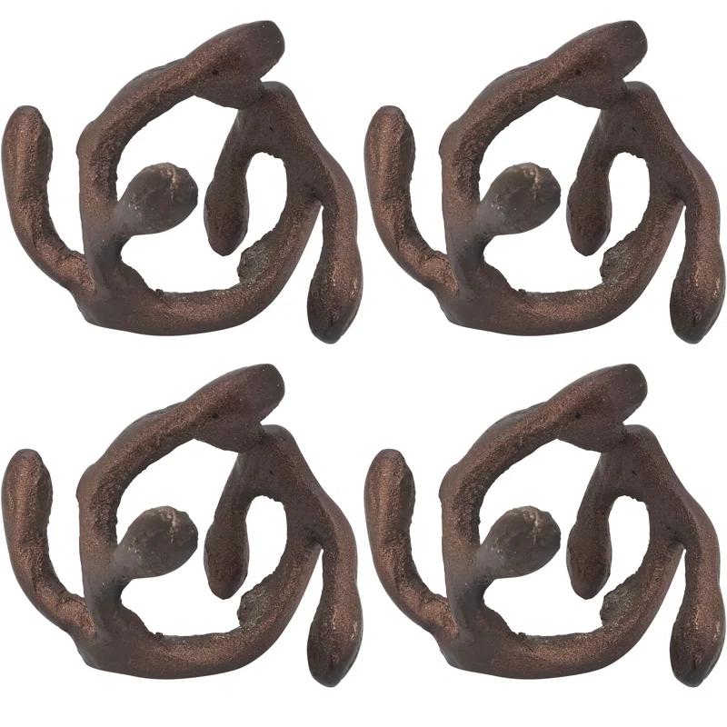 Saro Napkin Ring Collection Metal Napkin Ring (Set of 4)