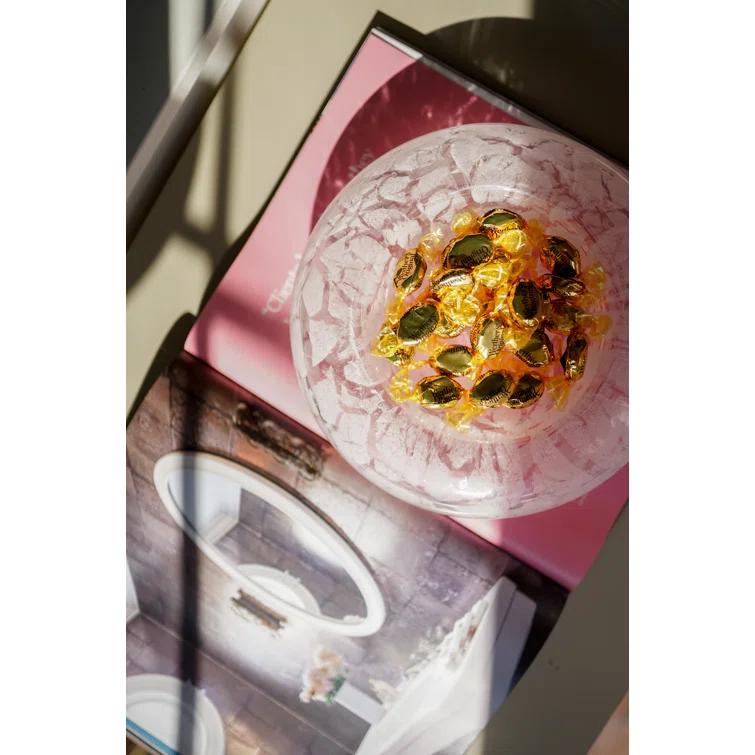 Italian Blown Glass Dish — by Alice Lane Home Collection — Soft Pink — Colorful Vintage Glass Jewelry Dish — Home Decor, Living Room, Kitchen