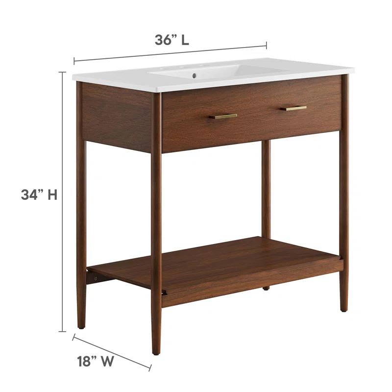 Modway Modway Zaire 36'' Single Bathroom Vanity with Ceramic Top
