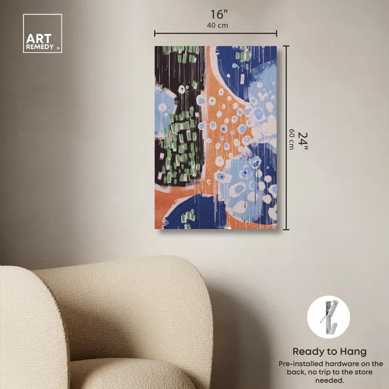 Art Remedy Raining Colors Retro Modern Abstract Wall Art by Art Remedy | Wayfair