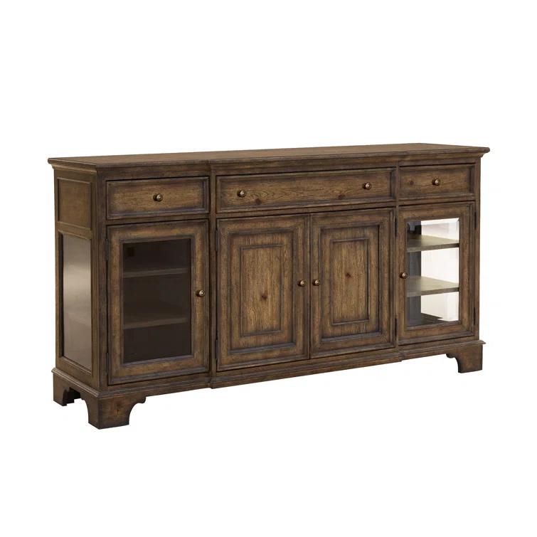 Pulaski Furniture Revival Row 3-Drawer Buffet with Cabinet Doors