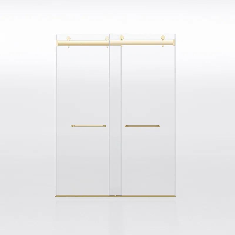 Dimorphos Frameless Sliding Glass Shower Doors with 3/8"(10mm) Clear Tempered Glass 11DD701957Q