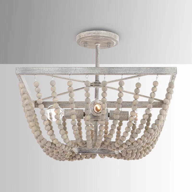 Bungalow Rose Arlott Wood Semi Flush Mount