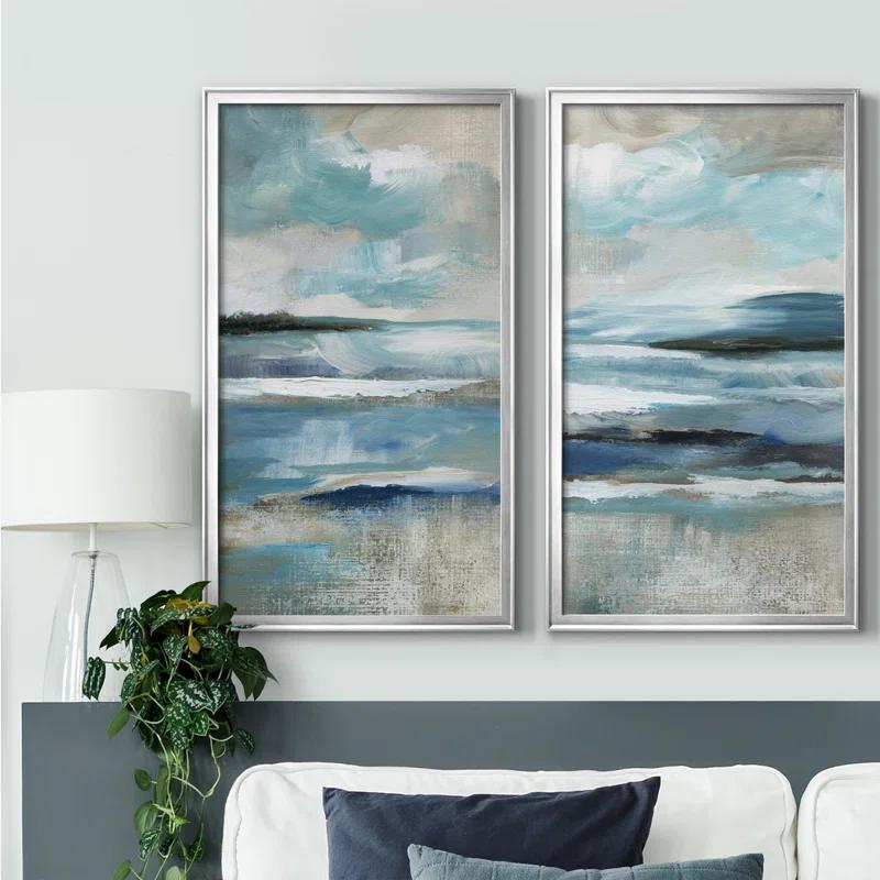 " Distant Drama I " 2 - Pieces Painting Print (Set of 2)