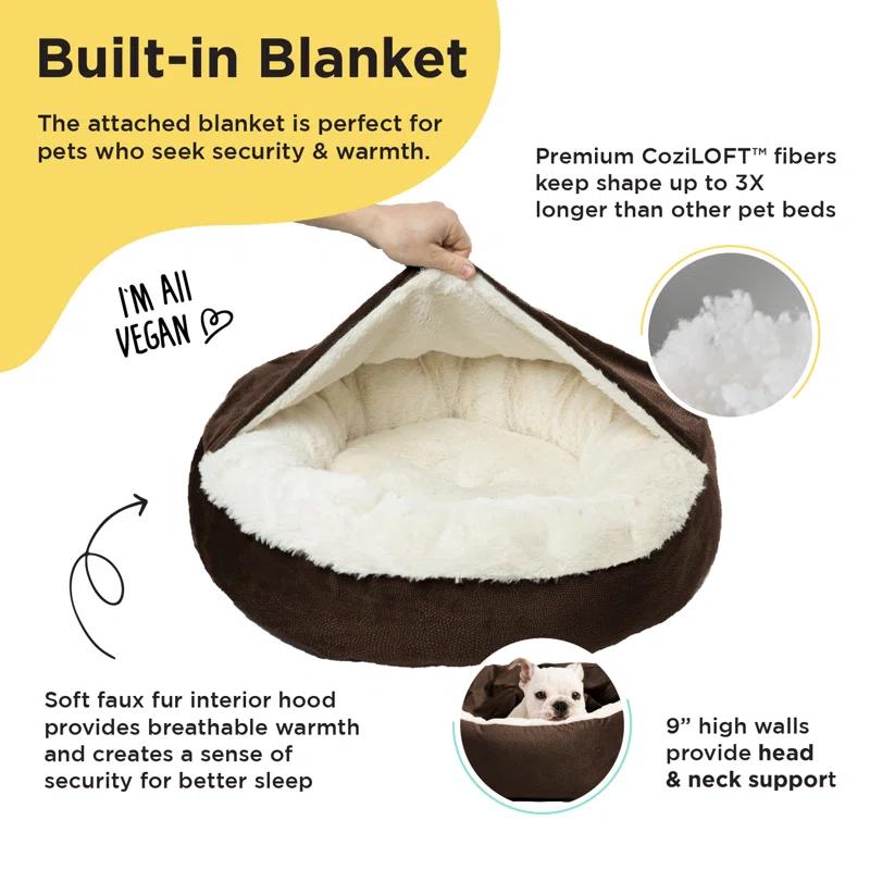 Best Friends By Sheri Best Friends by Sheri Cozy Cuddler Ilan Microfiber Hooded Blanket Cat and Dog Bed
