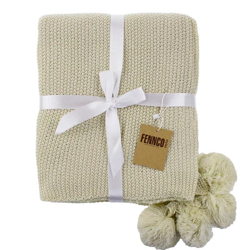 Fennco Styles Chunky Knit Throw Blanket
