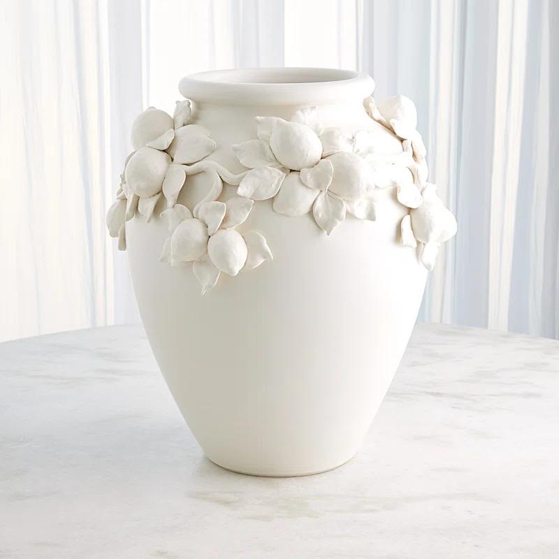 Global Views Villa Limone Urn-Matte White
