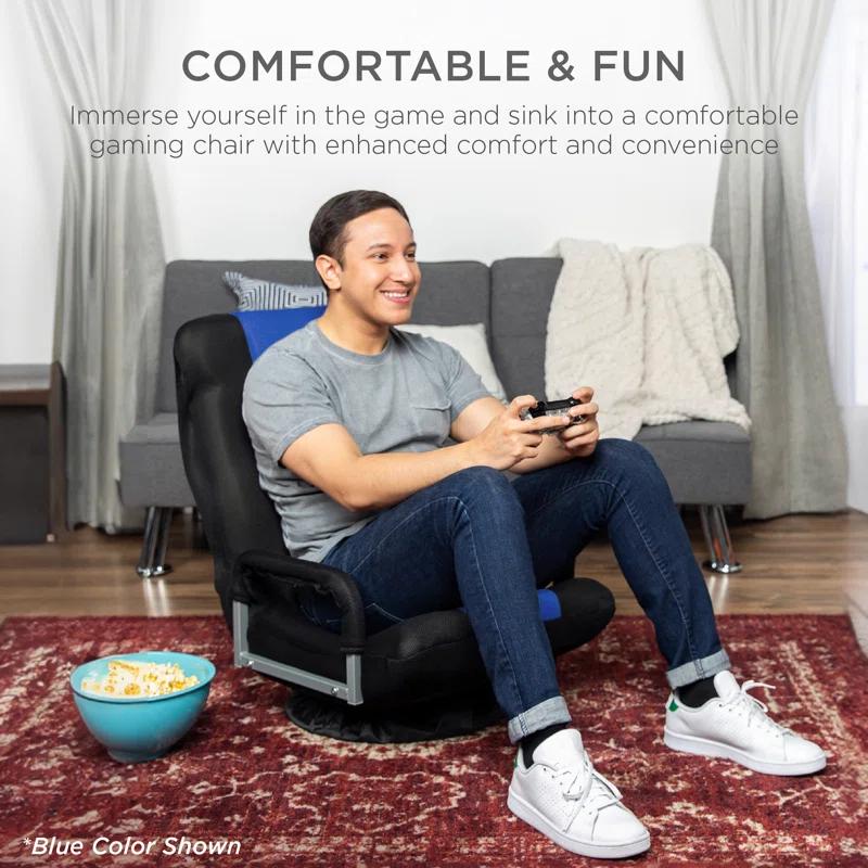 Trule Alba 360-Degree Swivel Gaming Floor Chair w/ Armrest Handles, Foldable Adjustable Back
