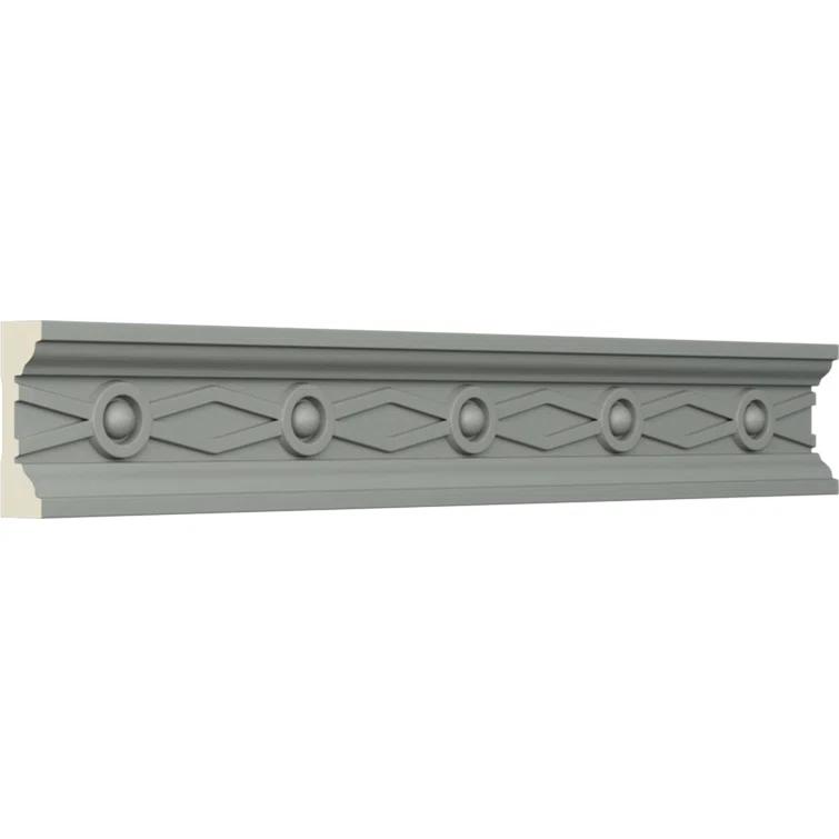Ekena Millwork 1 1/2"H x 1/2"P x 94 1/2"L, (2" Repeat), Federal Chair Rail (Set of 8)