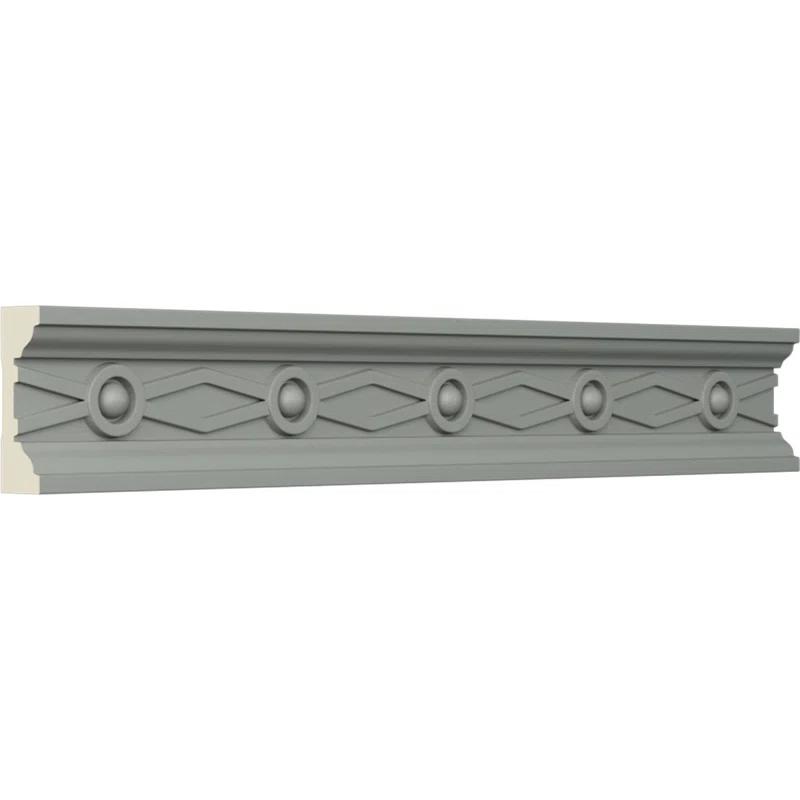 Ekena Millwork 1 1/2"H x 1/2"P x 94 1/2"L, (2" Repeat), Federal Chair Rail (Set of 8)