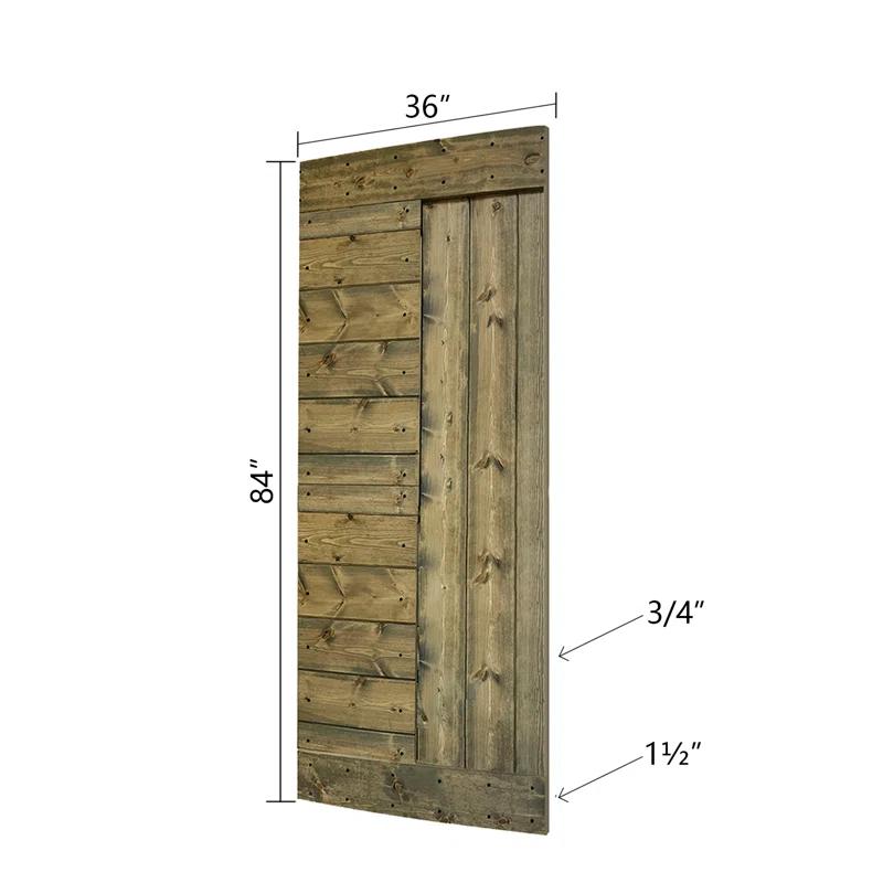 IsLife L Series Paneled Solid Wood Sliding Barn Door with Installation Hardware Kit -Assembly Needed