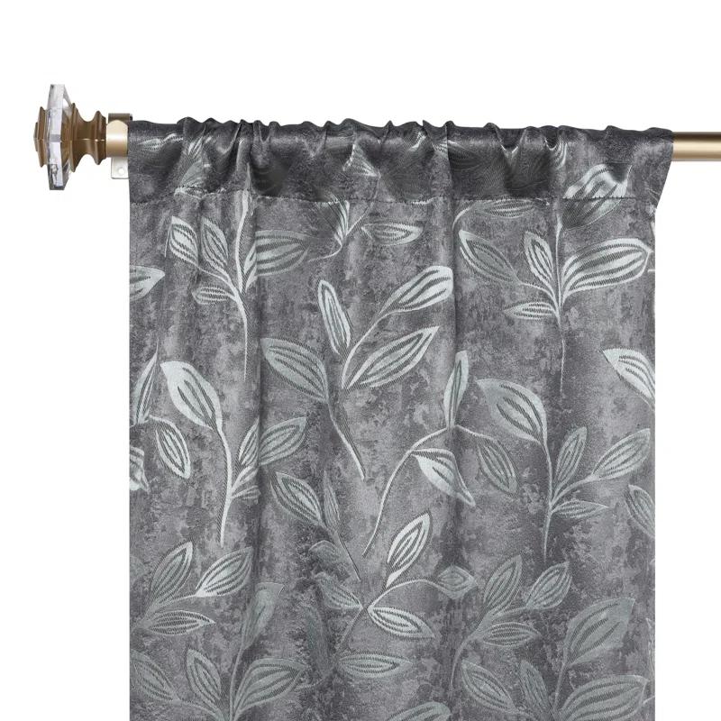 Superior Modern Bohemian Leaves Polyester Machine Washable Room Darkening Blackout Curtains by Superior (Set of 2)