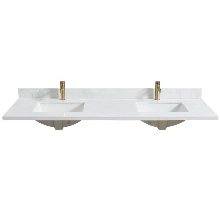 Vinnova Malaga 73'' Stone Double Bathroom Vanity Top with Sink