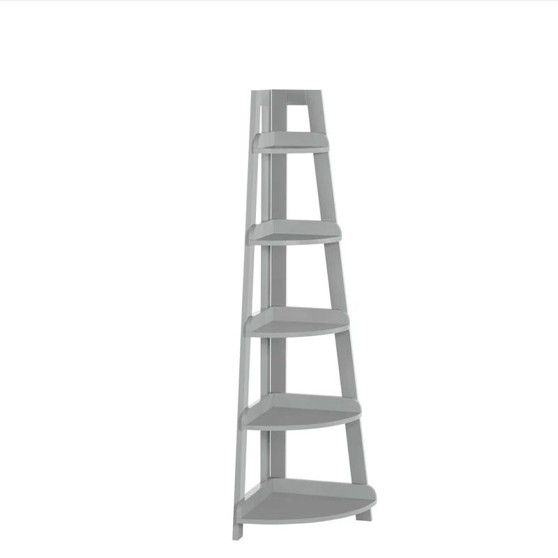RiverRidge Home RiverRidge Amery 5-Tier Tall Corner Ladder Shelf Tower with Display Shelf and Corner Storage for Bathroom, Living Room, Office