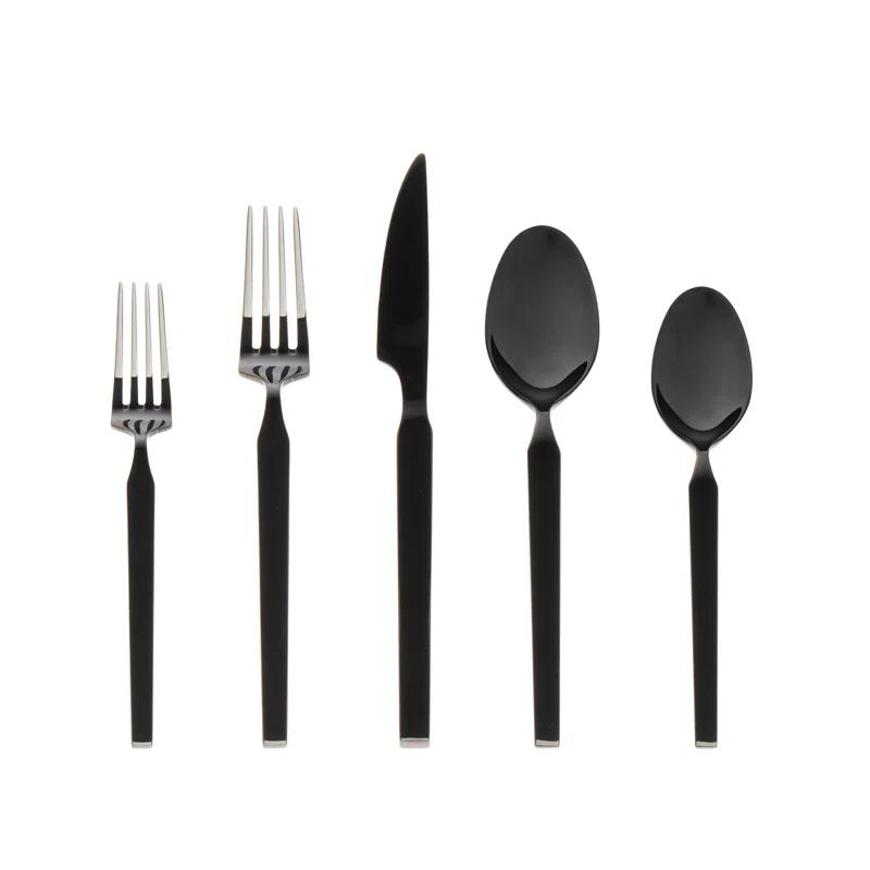 Godinger Silver Art Co Oliver Mirrored 18/10 Stainless Steel Flatware 20 Piece, Service For 4