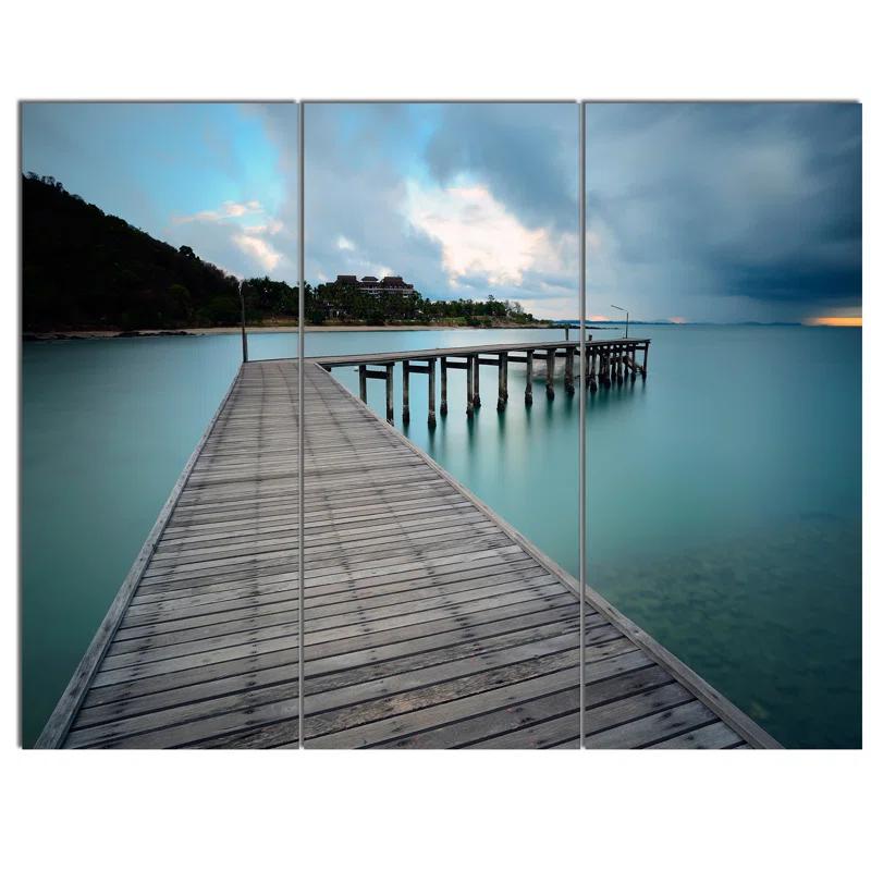 " Wooden Bridge To Calm Ocean " 3 - Pieces