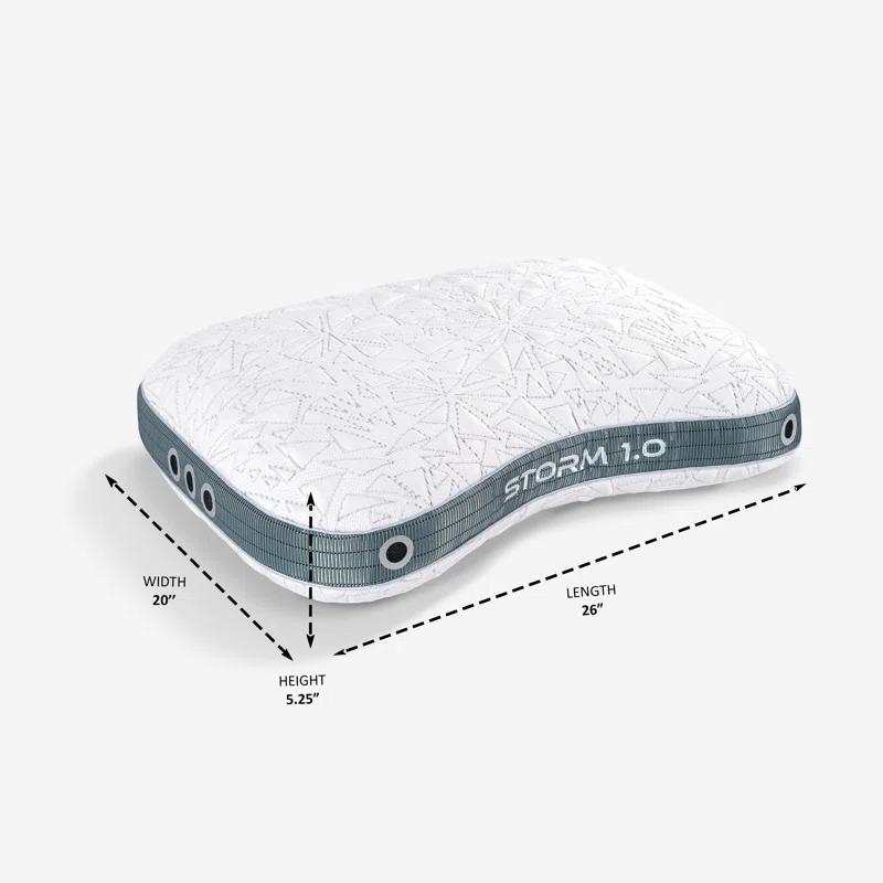 Bedgear Bedgear Storm Cuddle Curve Performance Cooling Pillow for Side Sleepers- Medium Firmness