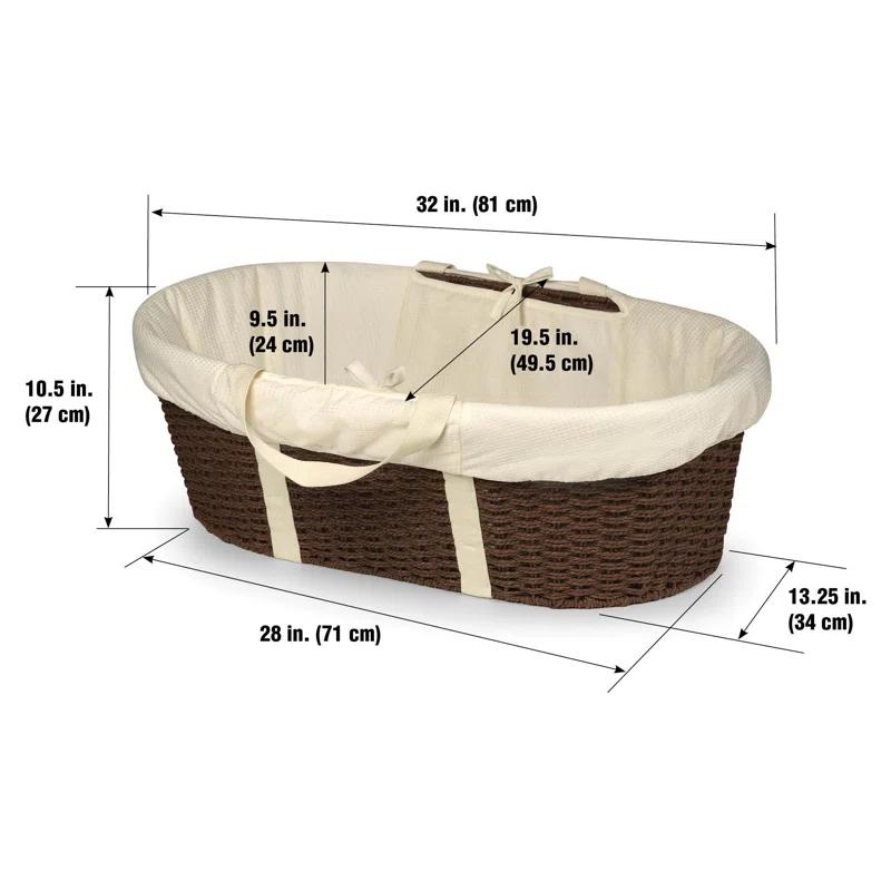Harriet Bee Landyn Wicker-Look Moses Changing Basket with Bedding