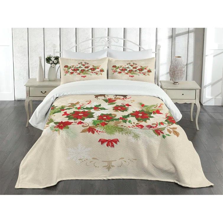 Ambesonne Ambesonne Christmas Bedspread Flower