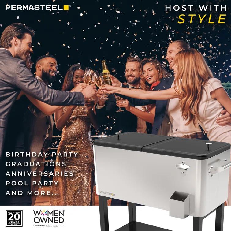 Permasteel 80-Qt Outdoor Patio Cooler with Removable Basin