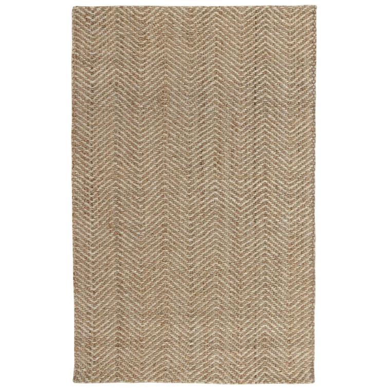 Handmade Ivory Herringbone Wool 2'x3' Rectangular Rug