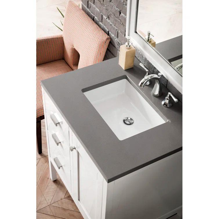 James Martin Vanities Addison 30'' Single Bathroom Vanity with Engineered Quartz Top