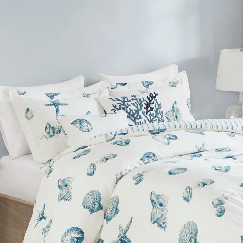Beach House Coastal Cotton Reversible Duvet Cover Set