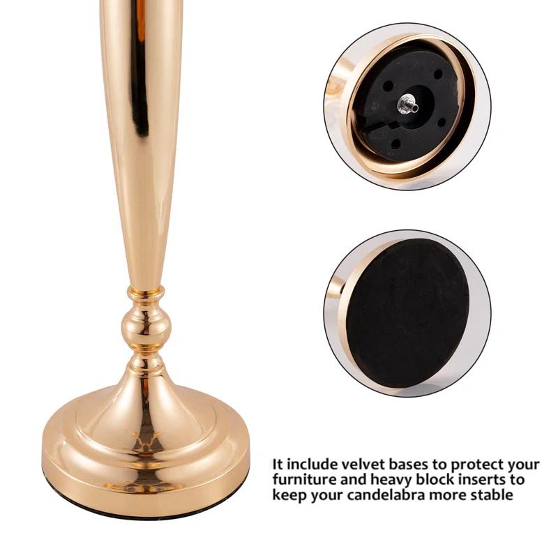 5 Arm Candelabra Candle Holder,  Candlestick Holder For Wedding Table Centerpieces, Halloween Christmas Decorative Candelabra Candlestick