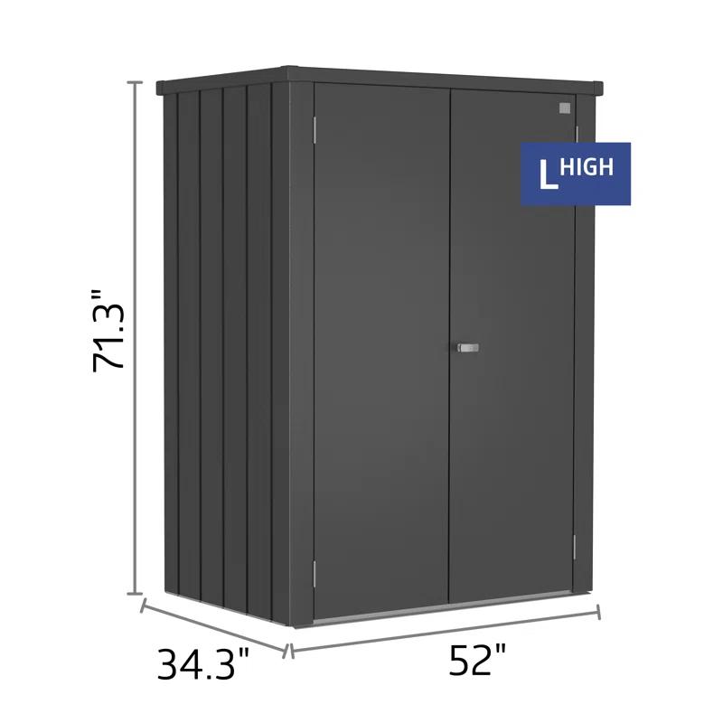 Biohort Biohort Romeo 4 ft. 3 in. W Metal Vertical Tool Shed in Dark Gray