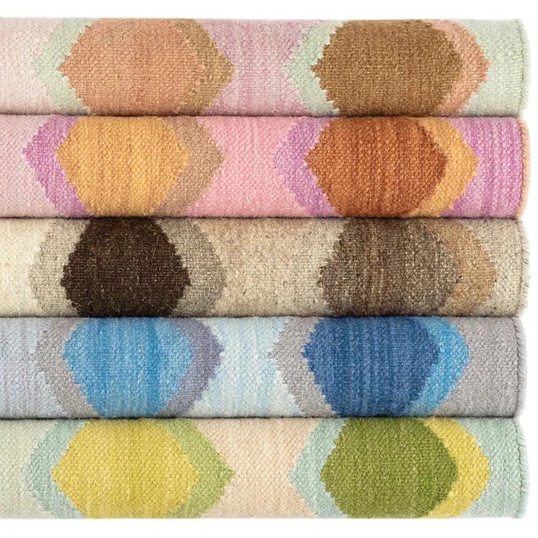 Dash and Albert Rugs Kit Kemp x Annie Selke Safety Net Green Handwoven Wool Rug