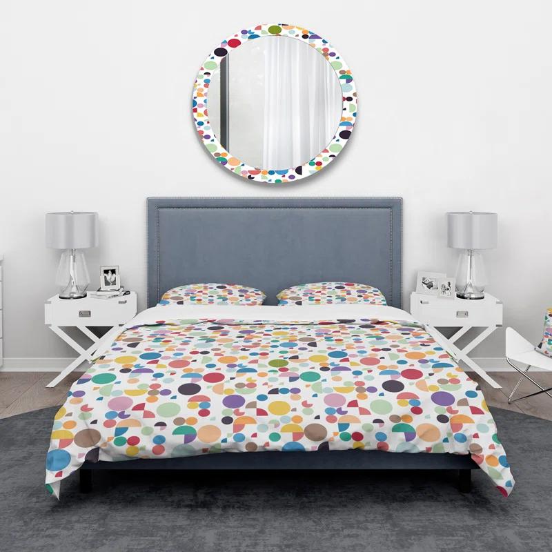 Design Art Retro Abstract Geometric Pattern - Vintage Geometric Duvet Cover Set - Microfiber Polyester