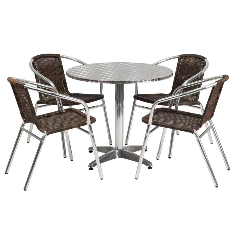 Flash Furniture Lila Round 5 Piece Dining Set