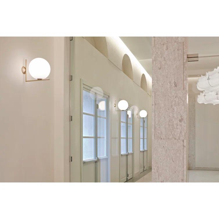 Large Brass Dimmable Direct Wired Sconce